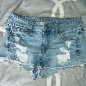American Eagle Light Blue Jean Shorts, Size 0